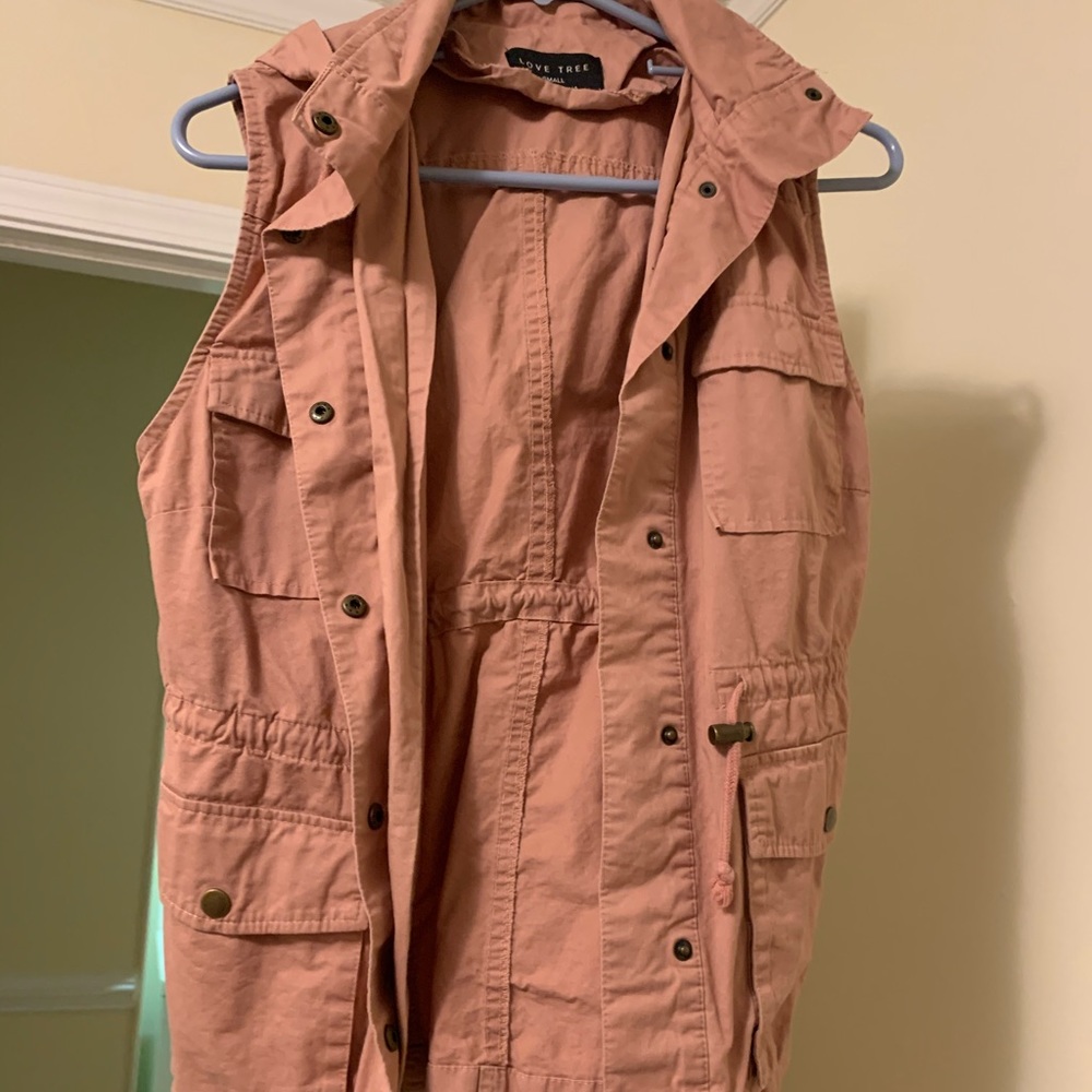 Size S Pink Utility Vest with Hood